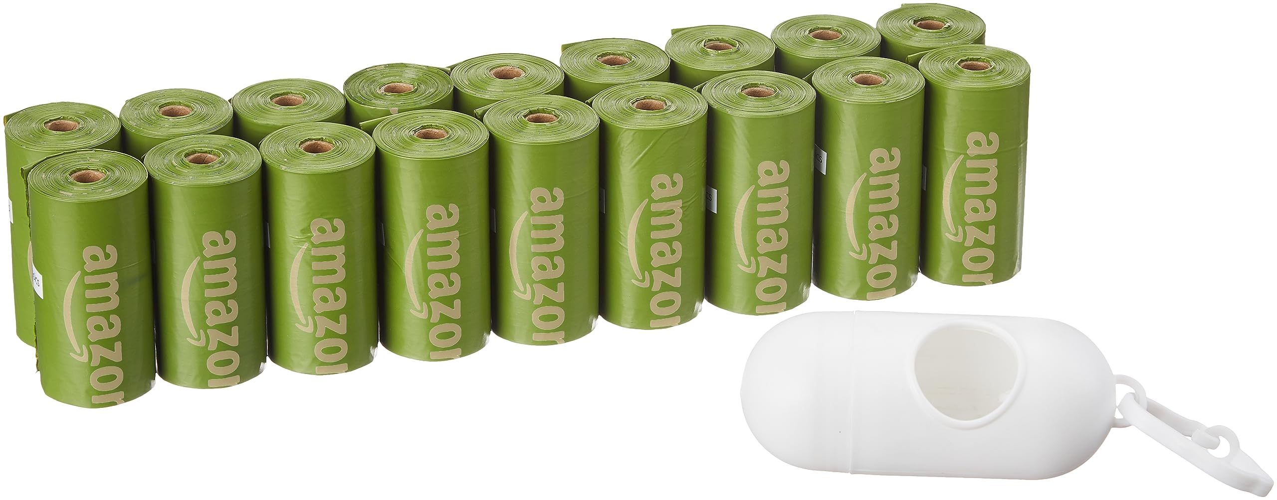 Amazon Basics bolsas para heces con dispensador y aroma Mango brasileño para paseos limpios.