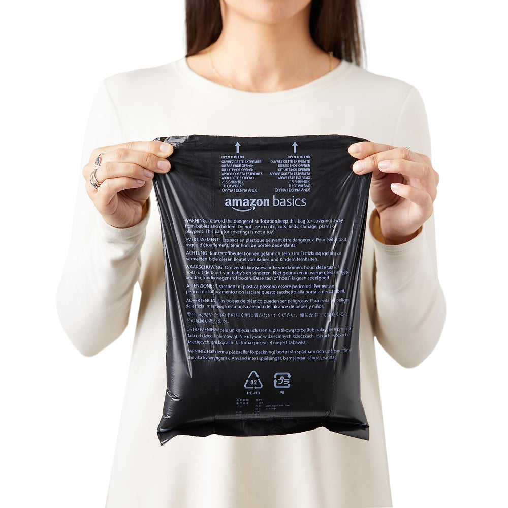 Bolsas tamaño grande 13x9 pulgadas de Amazon Basics para mayor cobertura.