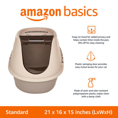 Amazon Basics caja de arena con puerta oscilante facilita acceso y mantiene limpio