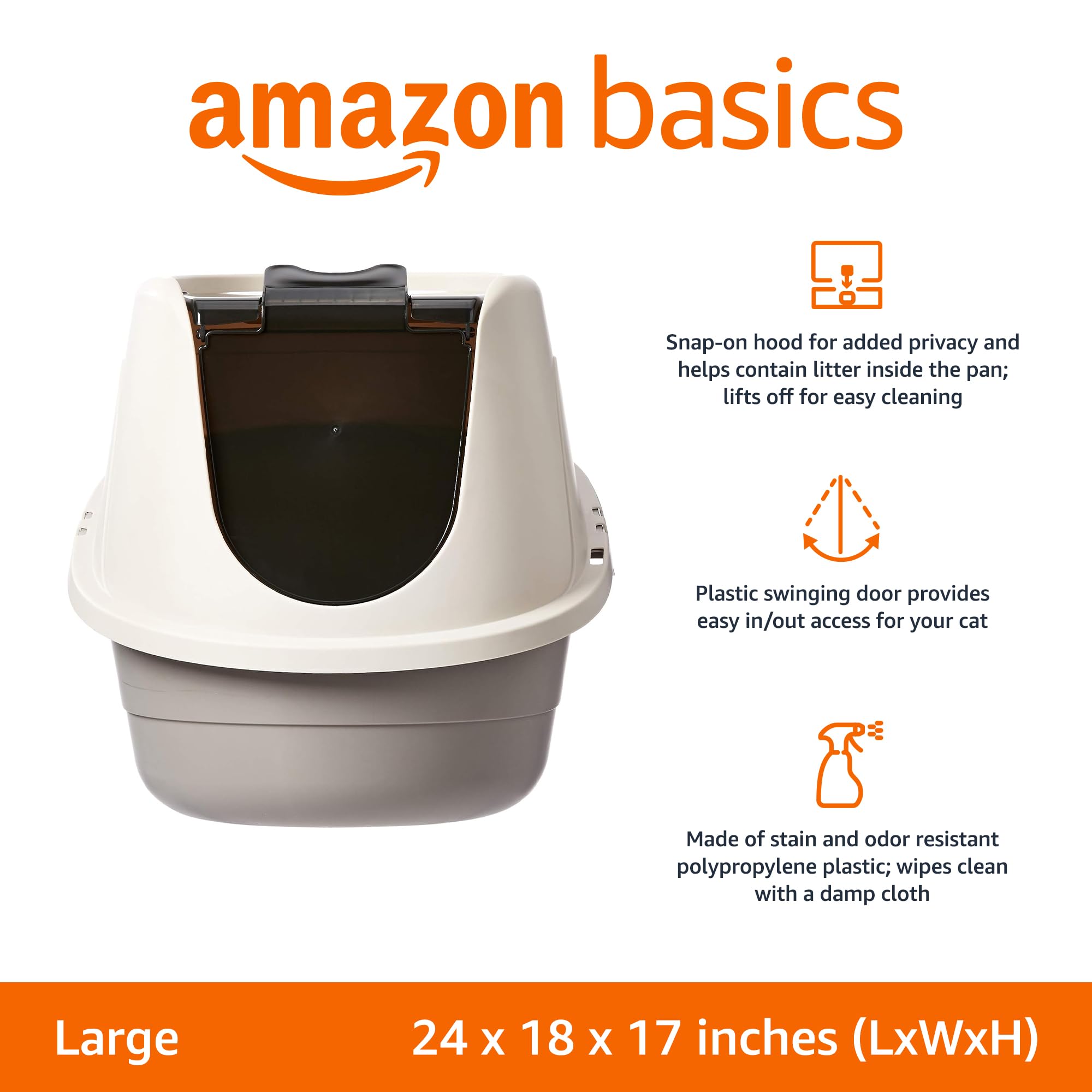 Amazon Basics: caja de arena con diseño cerrado ofrece privacidad y menos olores.
