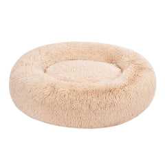 Amazon Basics cama donut crema de 36 pulgadas, refugio suave para mascotas.