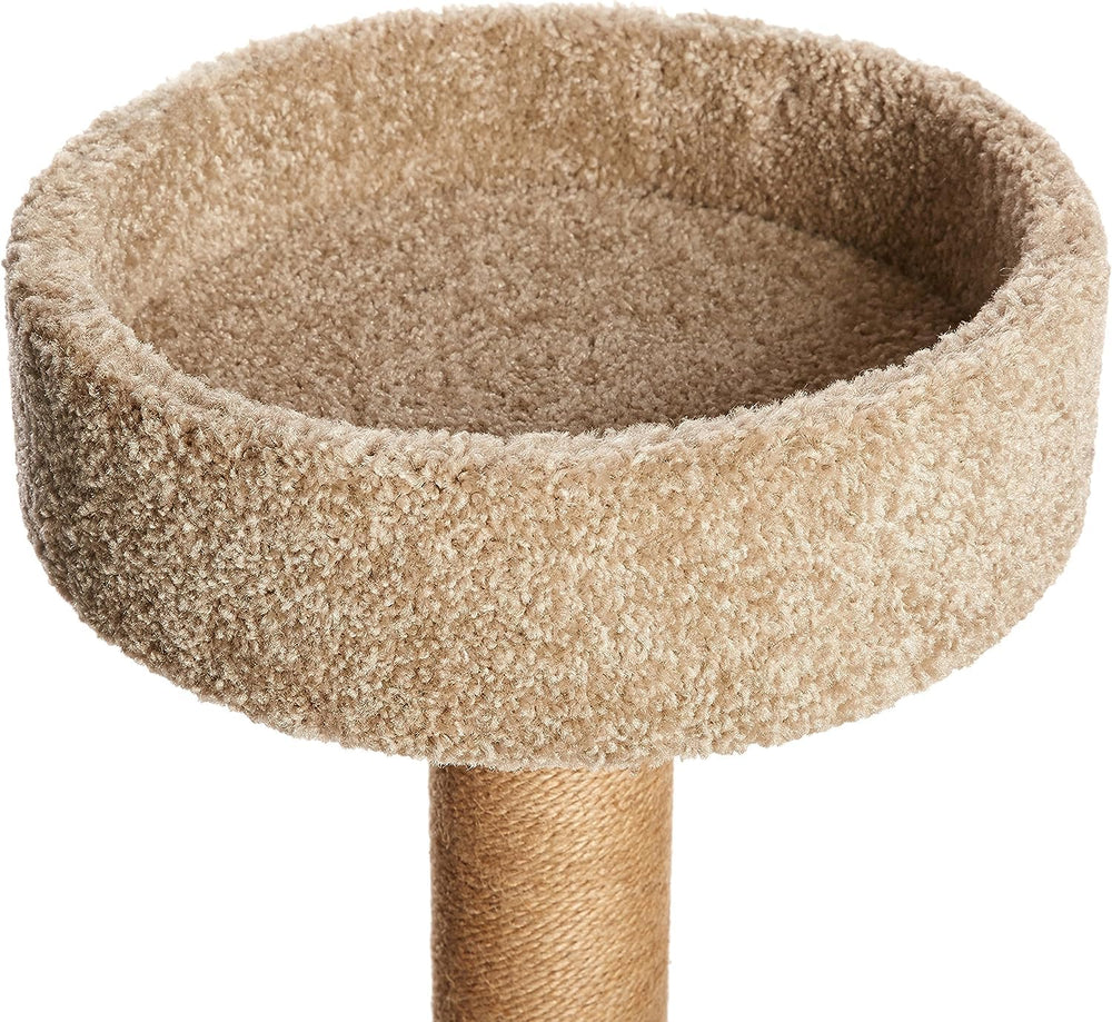 Amazon Basics Cama gato redonda con bordes, rincón de descanso