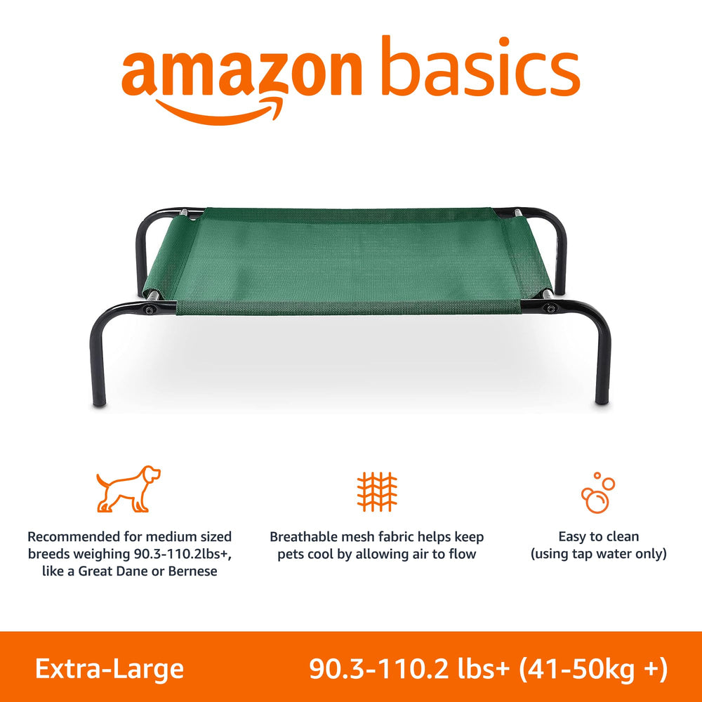 Amazon Basics cama para perros con marco metálico, soporte duradero para razas grandes