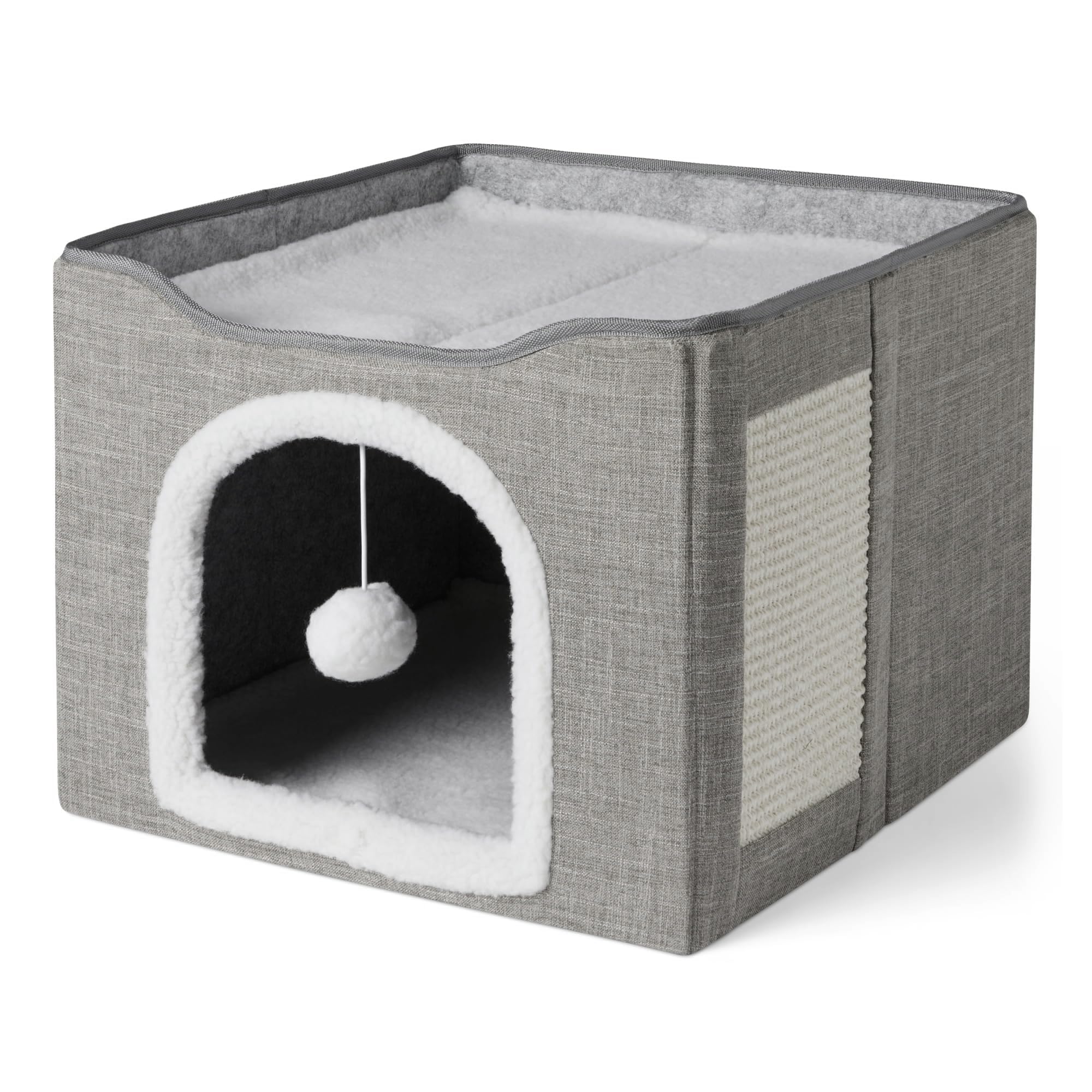 Casita para gato Amazon Basics de una historia plegable, refugio cómodo para tu felino