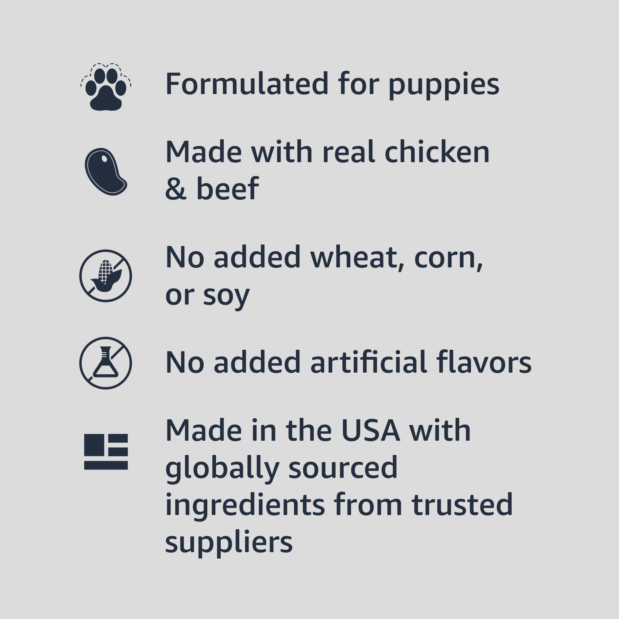 Close-up of real chicken and beef chunks in Amazon Basics dinner