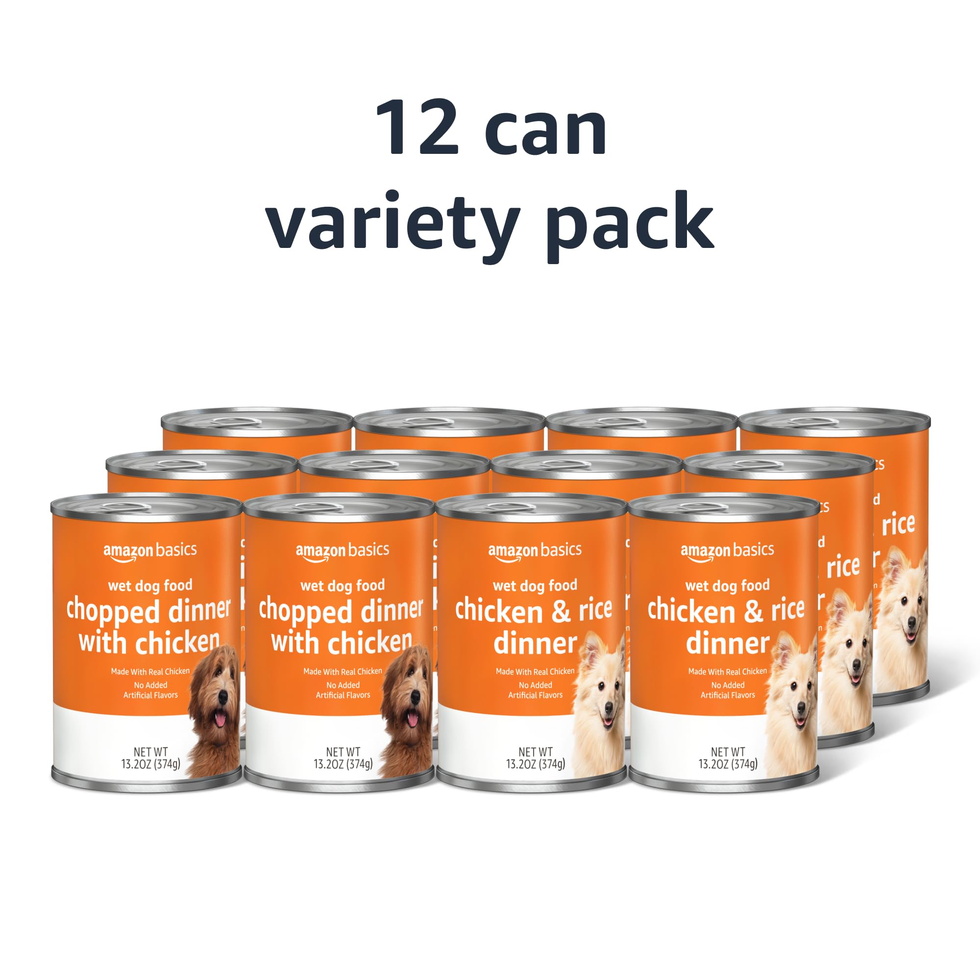 amazon basics comida para perros trozos pollo arroz, conveniente para raciones