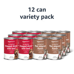 Amazon Basics filete mignon en lata, carne real para perros.