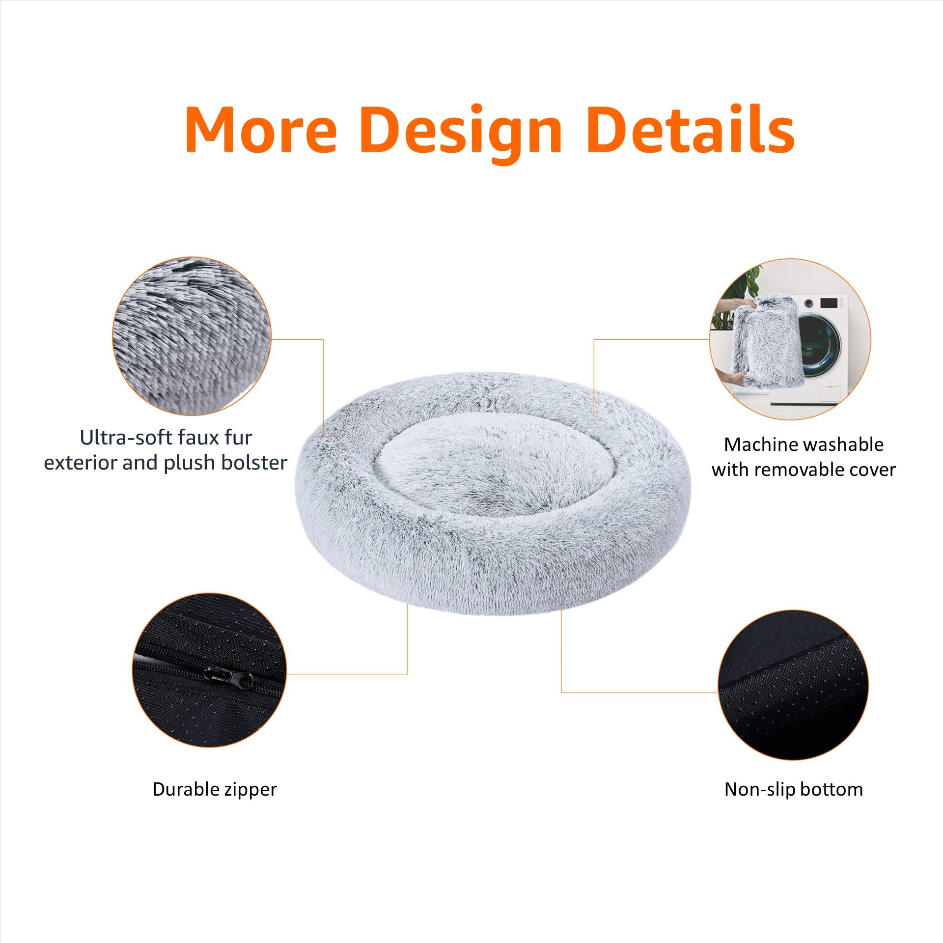 Amazon Basics funda-desmontable para cama-donut, fácil de lavar.