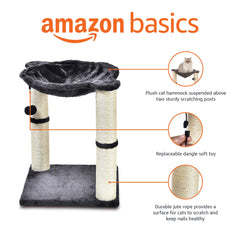 Amazon Basics hamaca para gatos, suspensión cómoda para siestas elevadas.