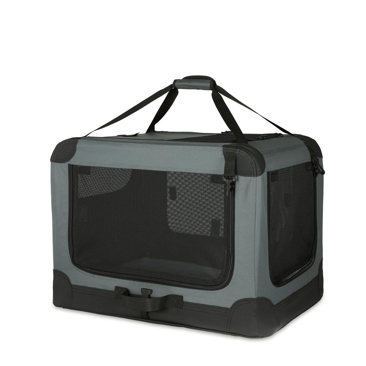 Jaula portátil Amazon Basics para mascotas con 4 puertas, transporte cómodo