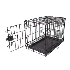 Amazon Basics jaula metálica plegable para perros con puerta única para viaje seguro