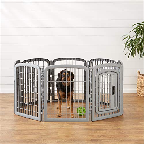 Amazon Basics jaula para perros 8 paneles octagonal, ideal para razas pequeñas