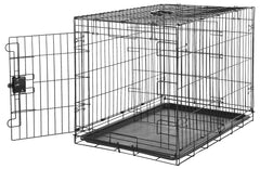 Amazon Basics jaula portátil para perros con puerta única, ideal para transporte.