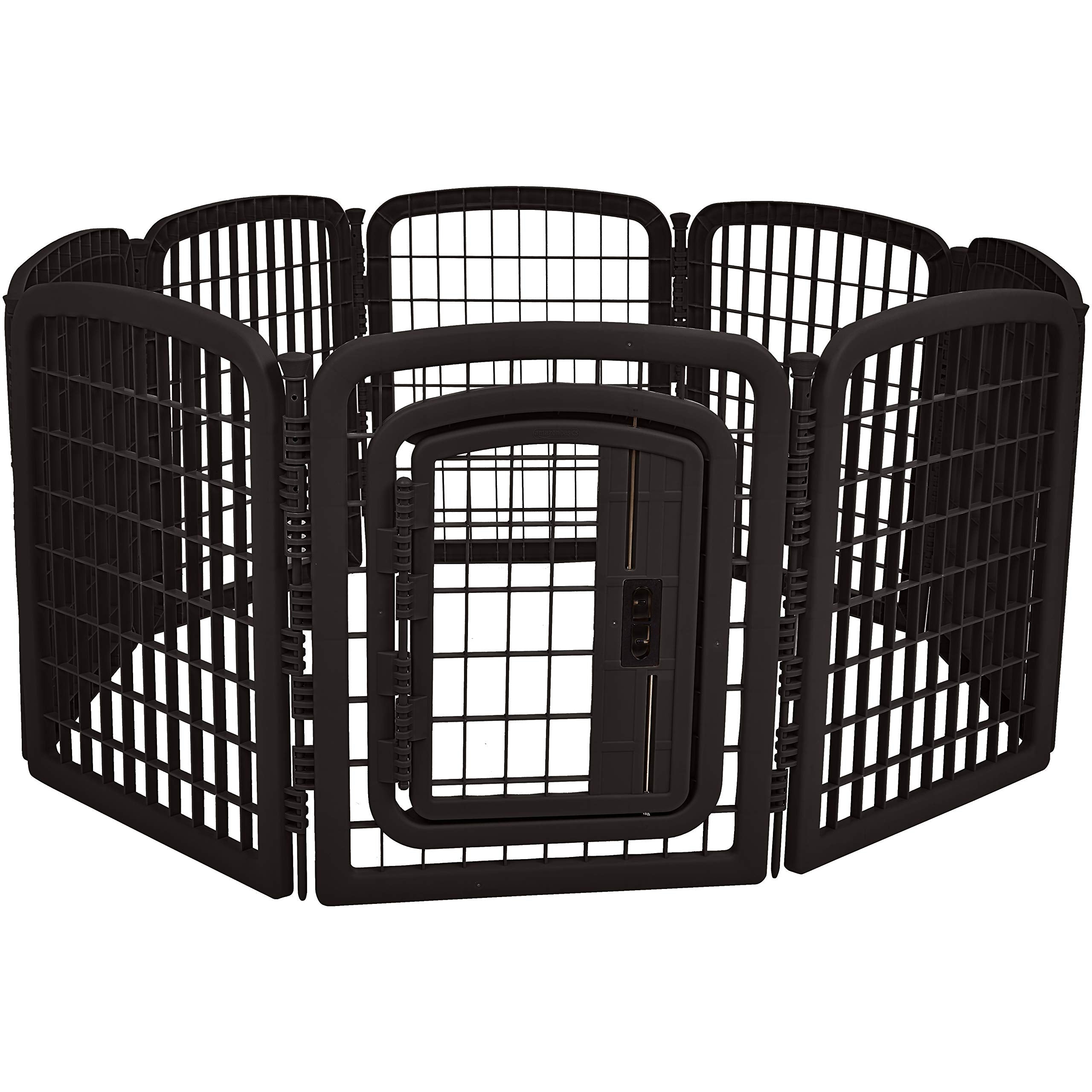 Amazon Basics jaula octagonal para perros con 8 paneles y puerta, seguridad para mascotas.