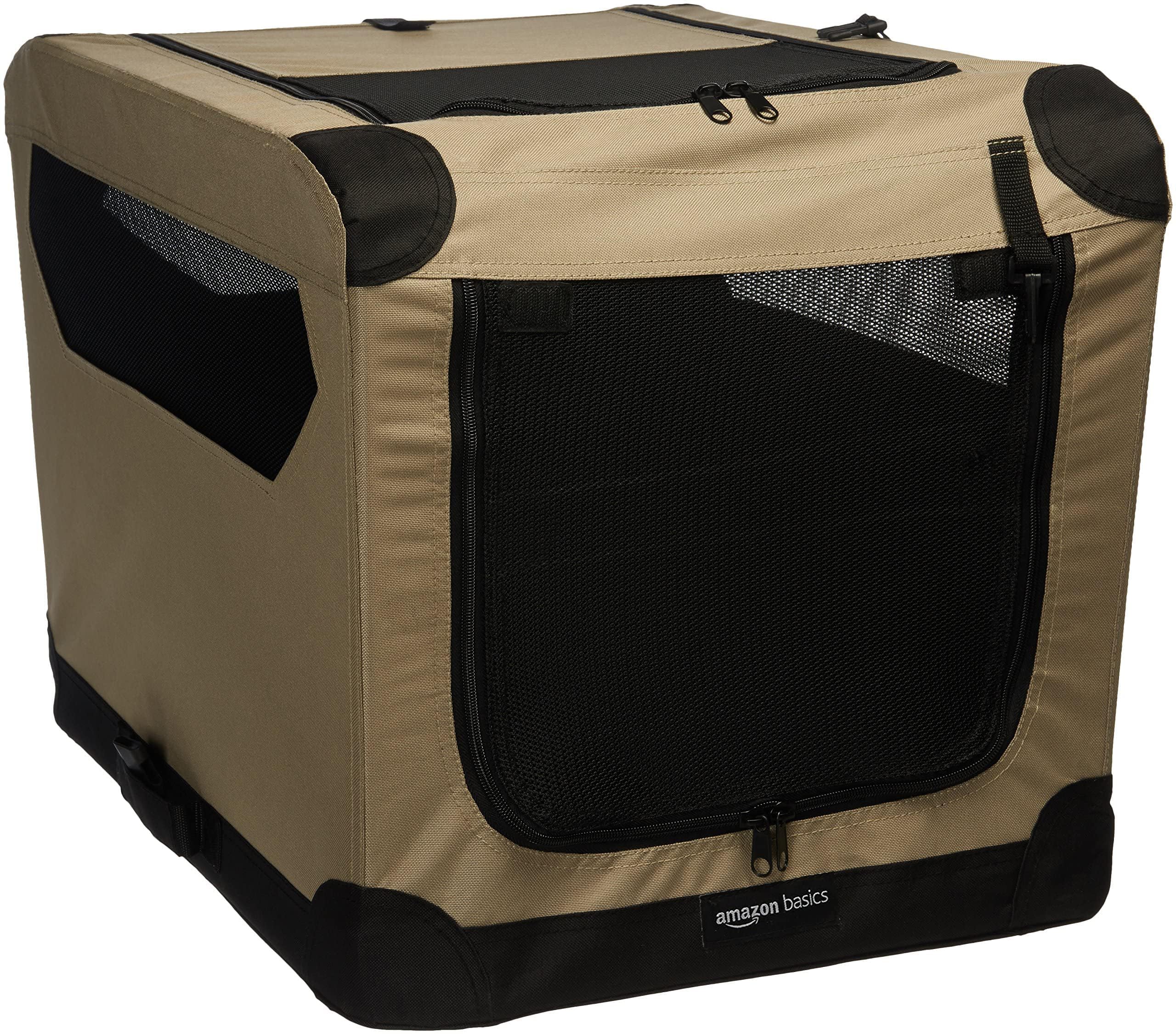 Amazon Basics jaula suave para perro plegable con 2 puertas, ideal para viajar