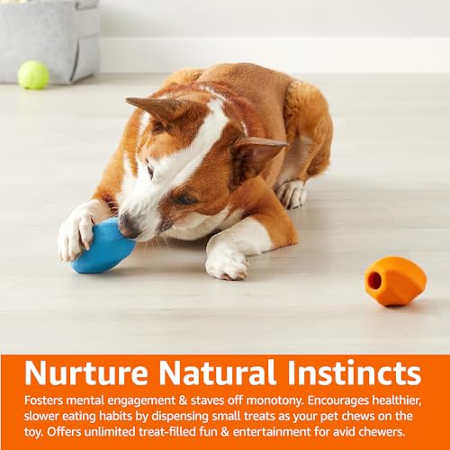 Amazon Basics Juguete de goma natural, dispensador de golosinas para perros medianos.
