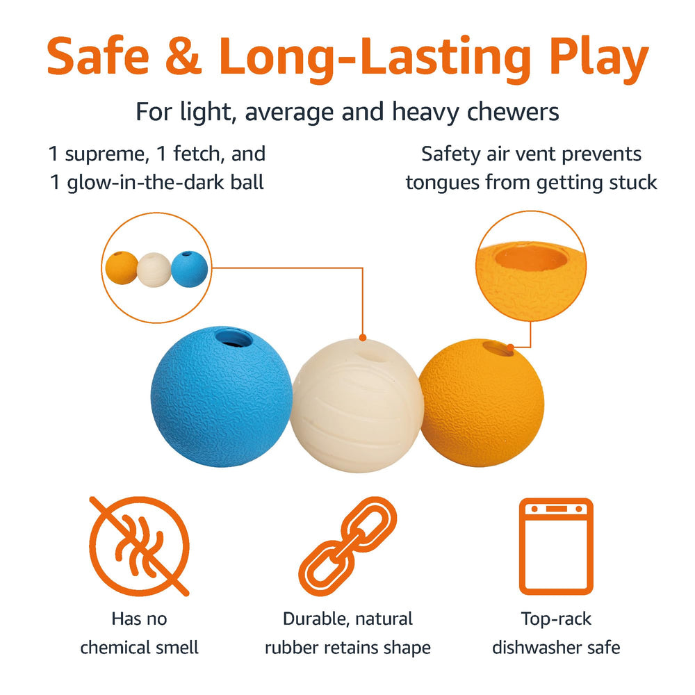 Amazon Basics bola de goma resistente para perros, ideal para fetch