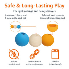 Amazon Basics bola de goma resistente para perros, ideal para fetch