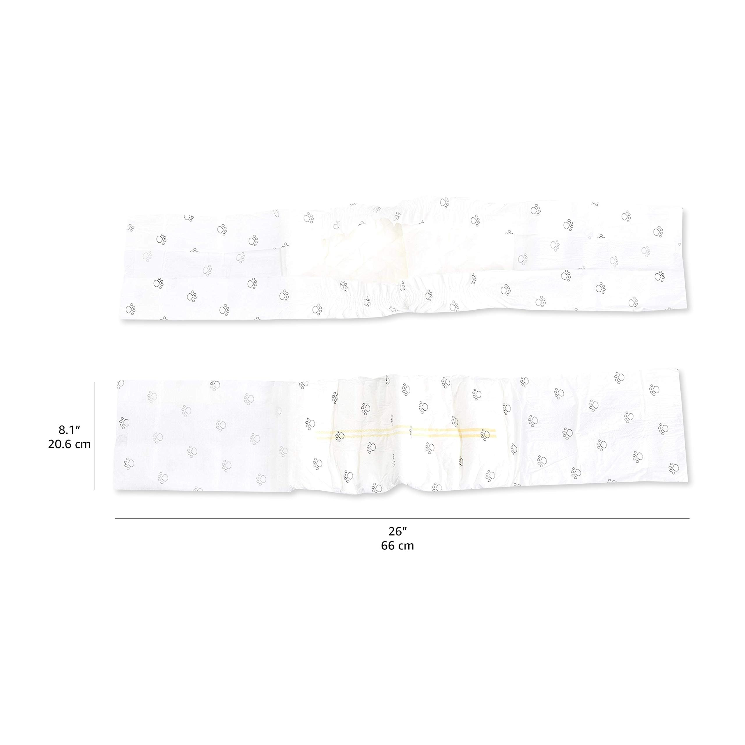 Sistema de ajuste seguro en pañales Amazon Basics para perro macho.