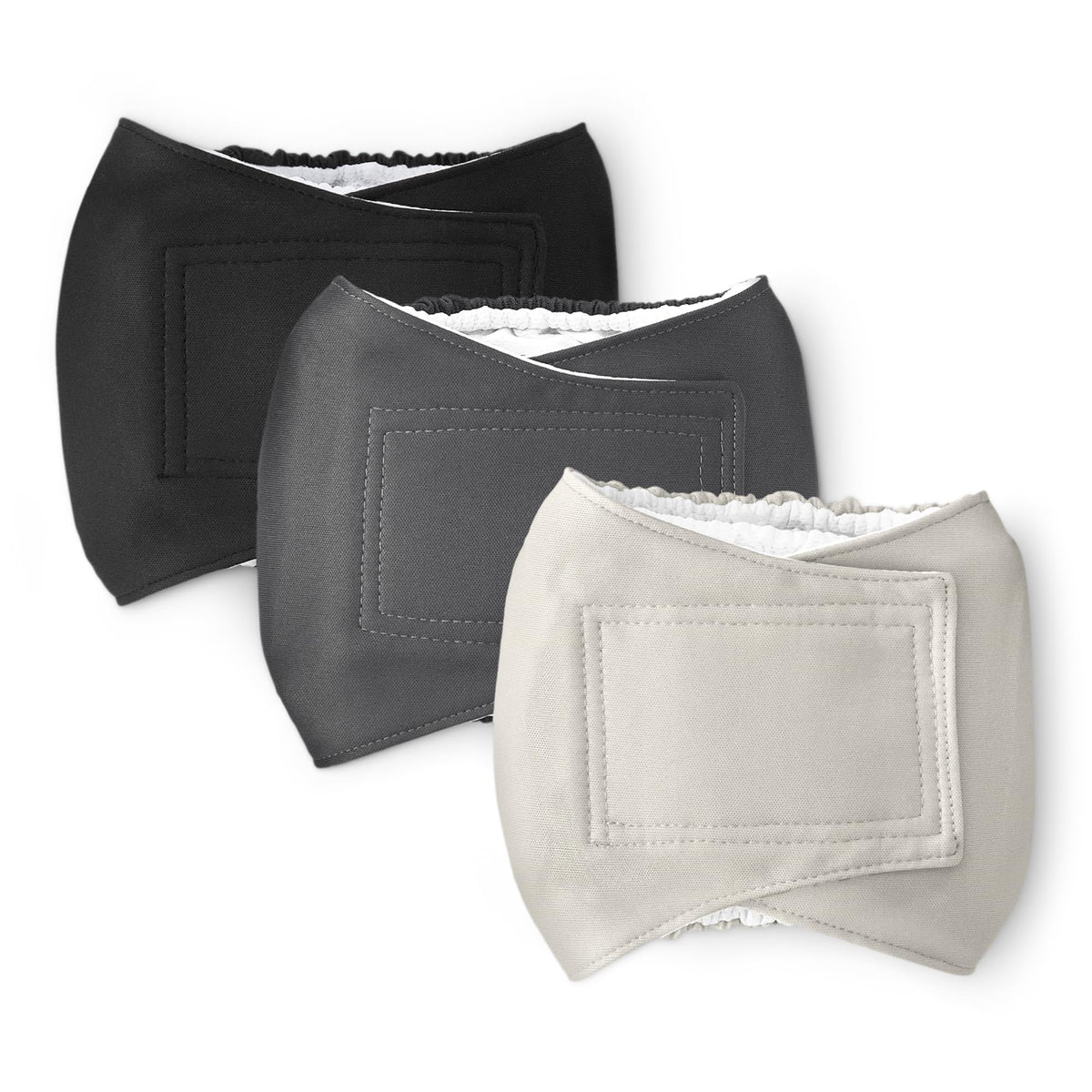 Pañales Amazon Basics para perro macho talla S, ajuste cómodo, conjunto de tres para uso diario.