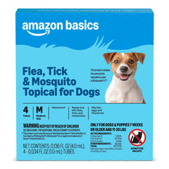 Amazon Basics: tratamiento tópico para perros medianos, 4 dosis para uso cómodo.