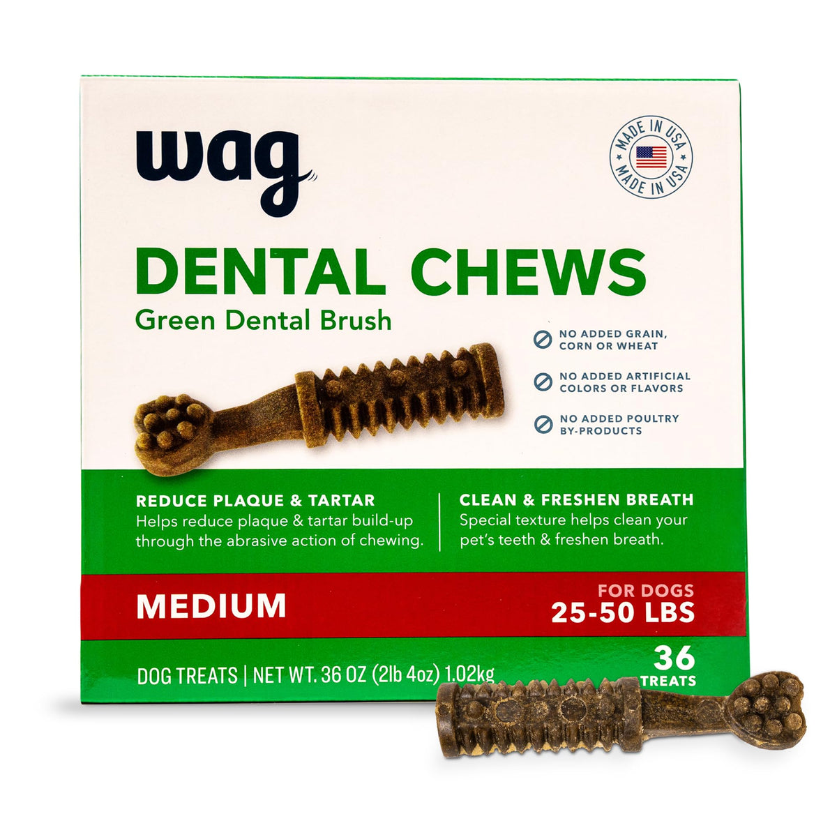 Amazon Basics Premios Dentales para perros medianos con textura para limpieza dental