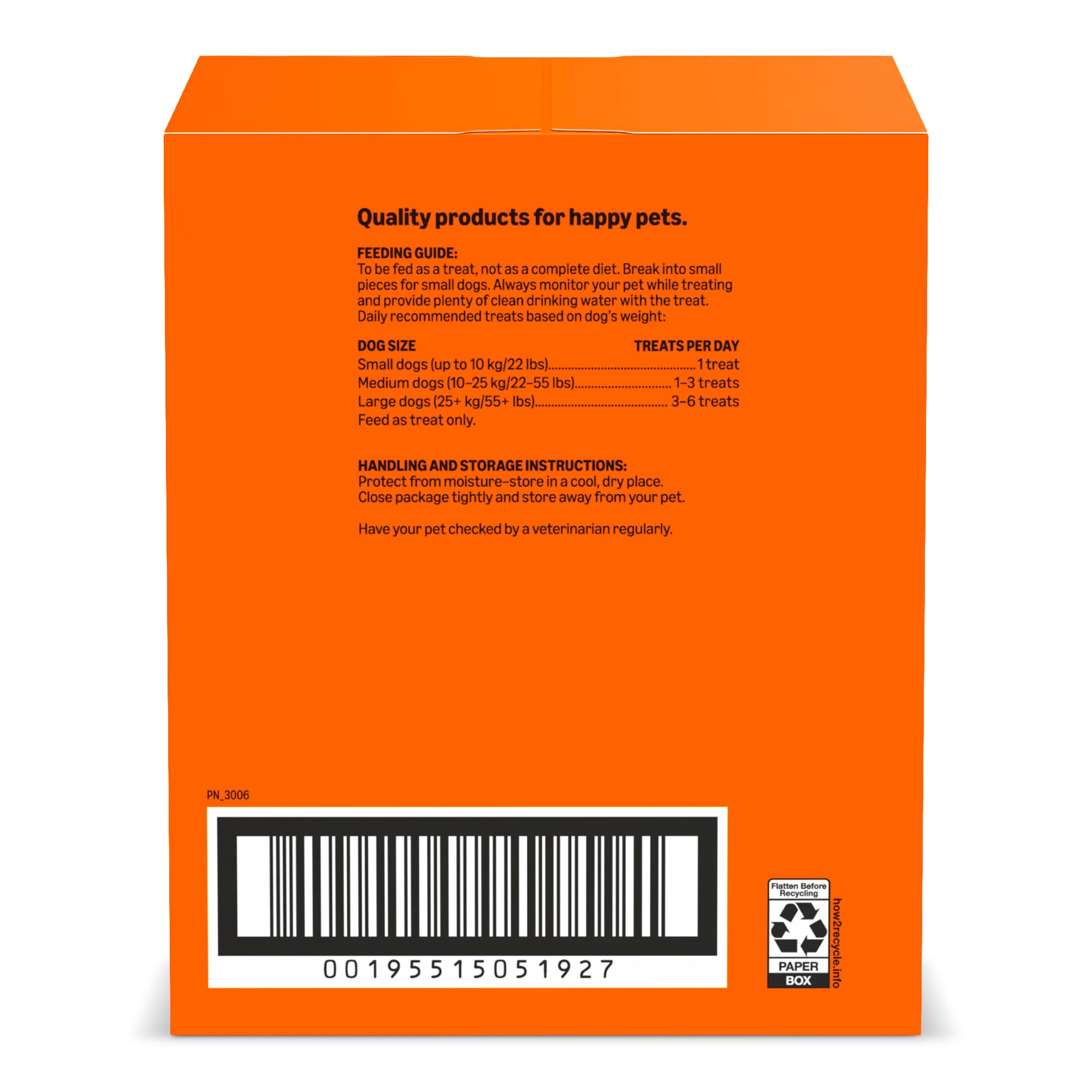 Amazon Basics premios diarios para perros con sabor tentador.