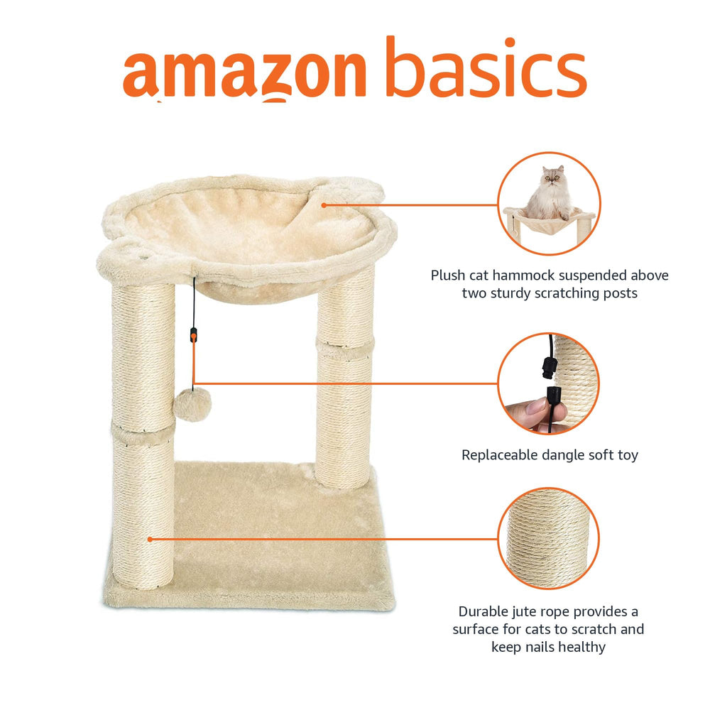 Amazon Basics torre de gato con postes de rascado para uñas afiladas.