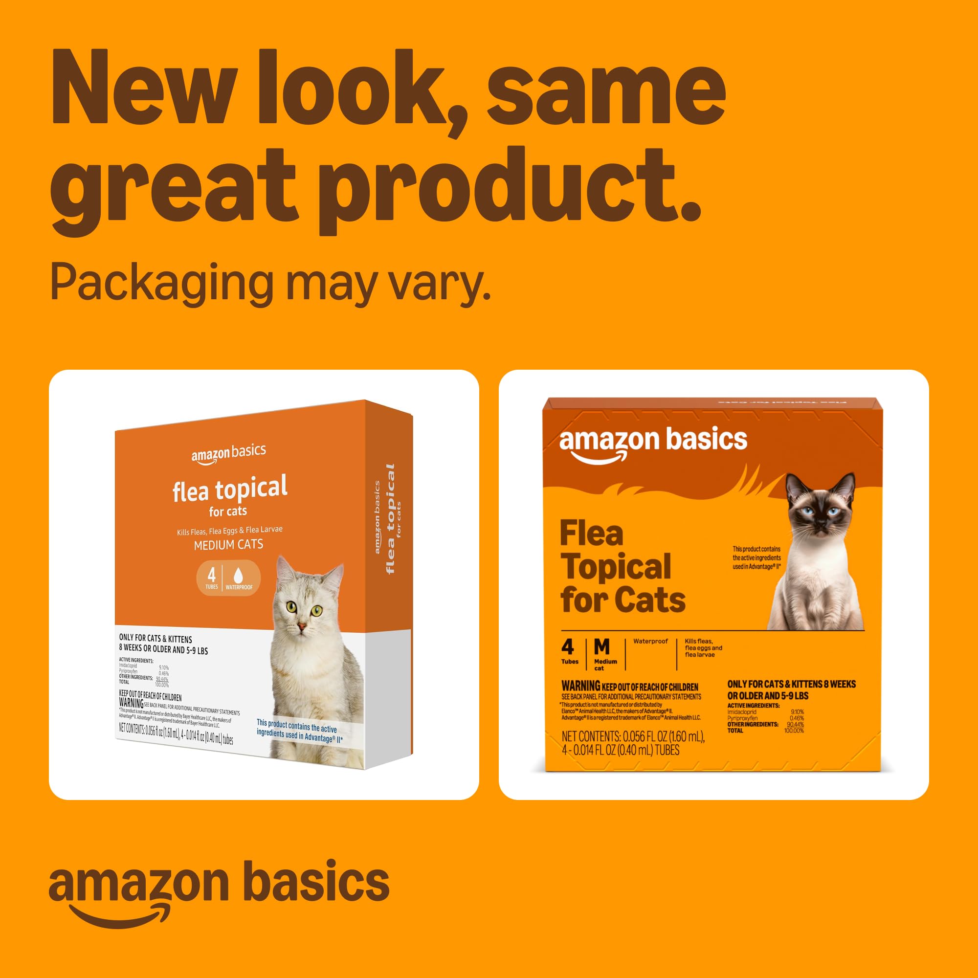 Amazon Basics tratamiento felino acción rápida en 12 horas para alivio de pulgas.