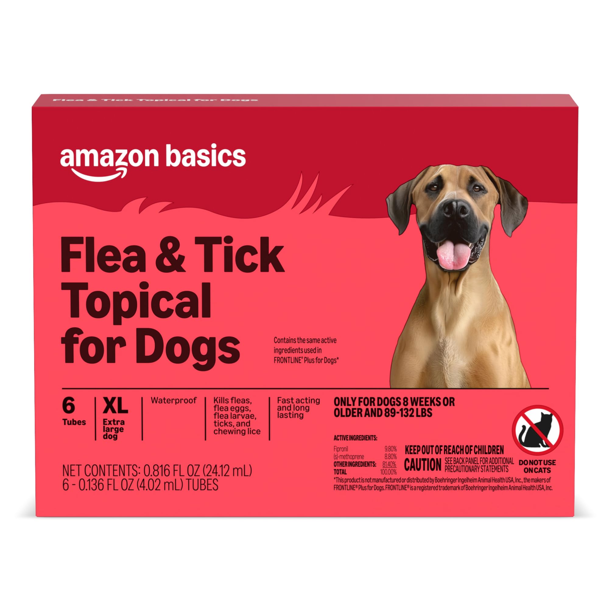 Amazon Basics tratamiento garrapatas perros extra grande, aplicación segura y eficaz.
