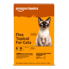 Amazon Basics tratamiento pulgas para gatos medianos, bote de 6 dosis.