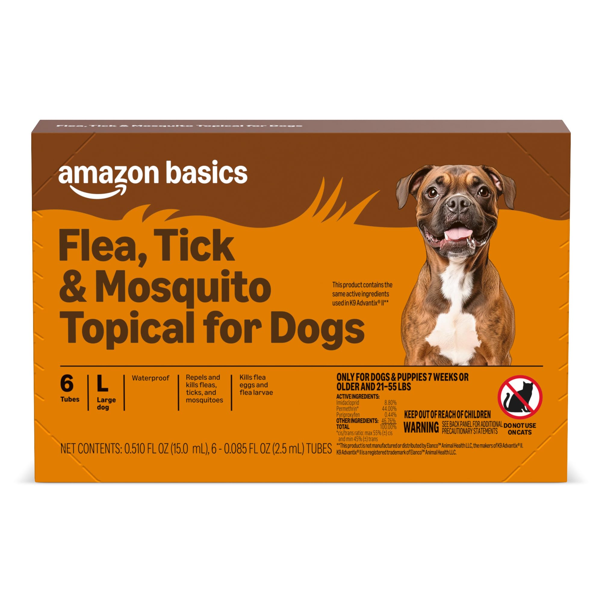 Amazon Basics tratamiento tópico para perros grandes, fácil de aplicar.