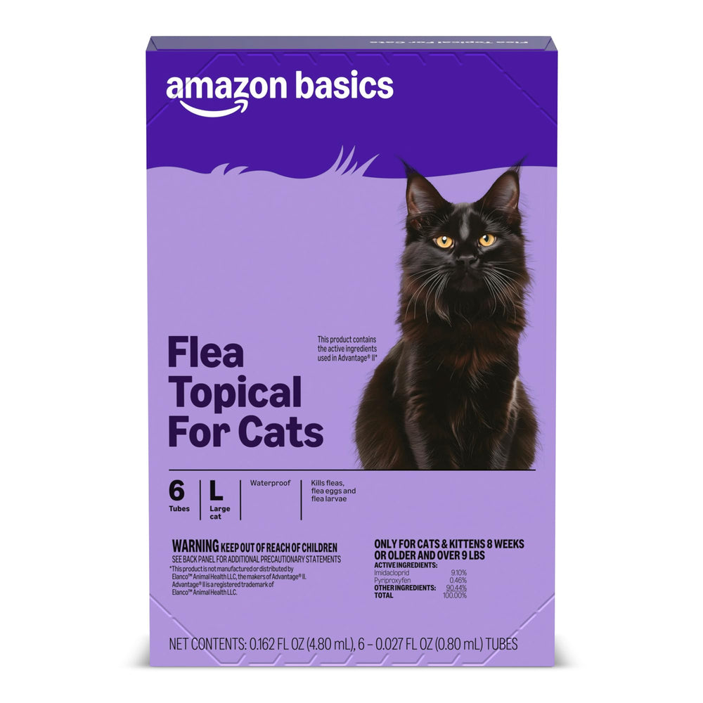 Amazon Basics tratamiento tópico pulgas para gato grande: aplicación en piel seca.