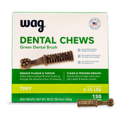 Amazon Basics tratamientos dentales para perro de tamaño pequeño, ayudan a limpiar dientes y refrescar el aliento.