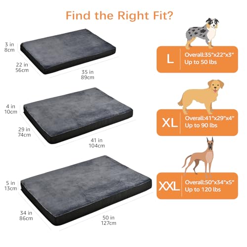 Amazon Basics cama para perros con gel de memoria para distribución de peso.