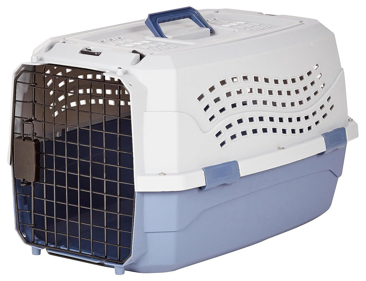 Amazon Basics transportín portatil para mascotas con dos puertas – acceso frontal cómodo.