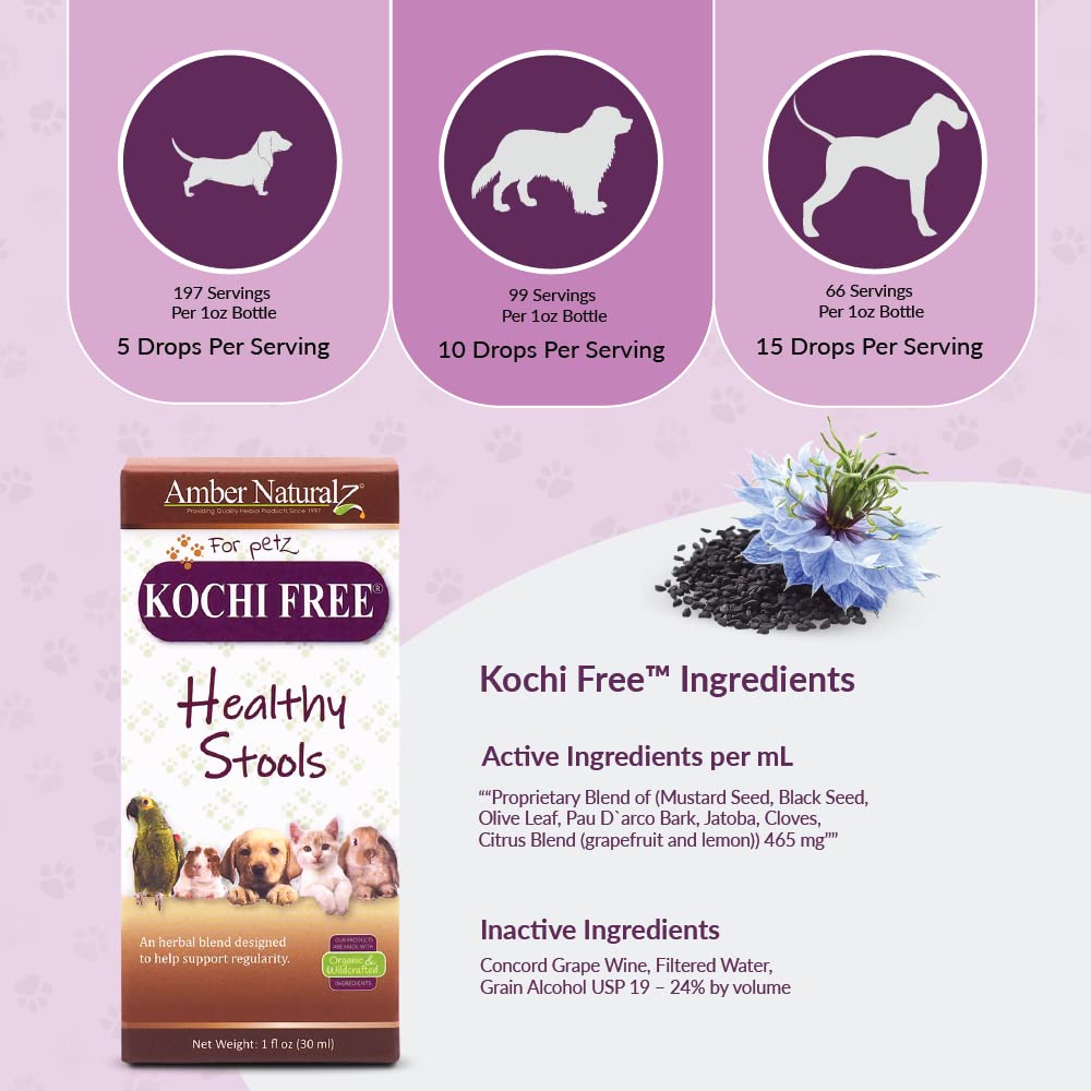 AMBER NATURALZ Kochi Free frasco de vidrio listo para uso.