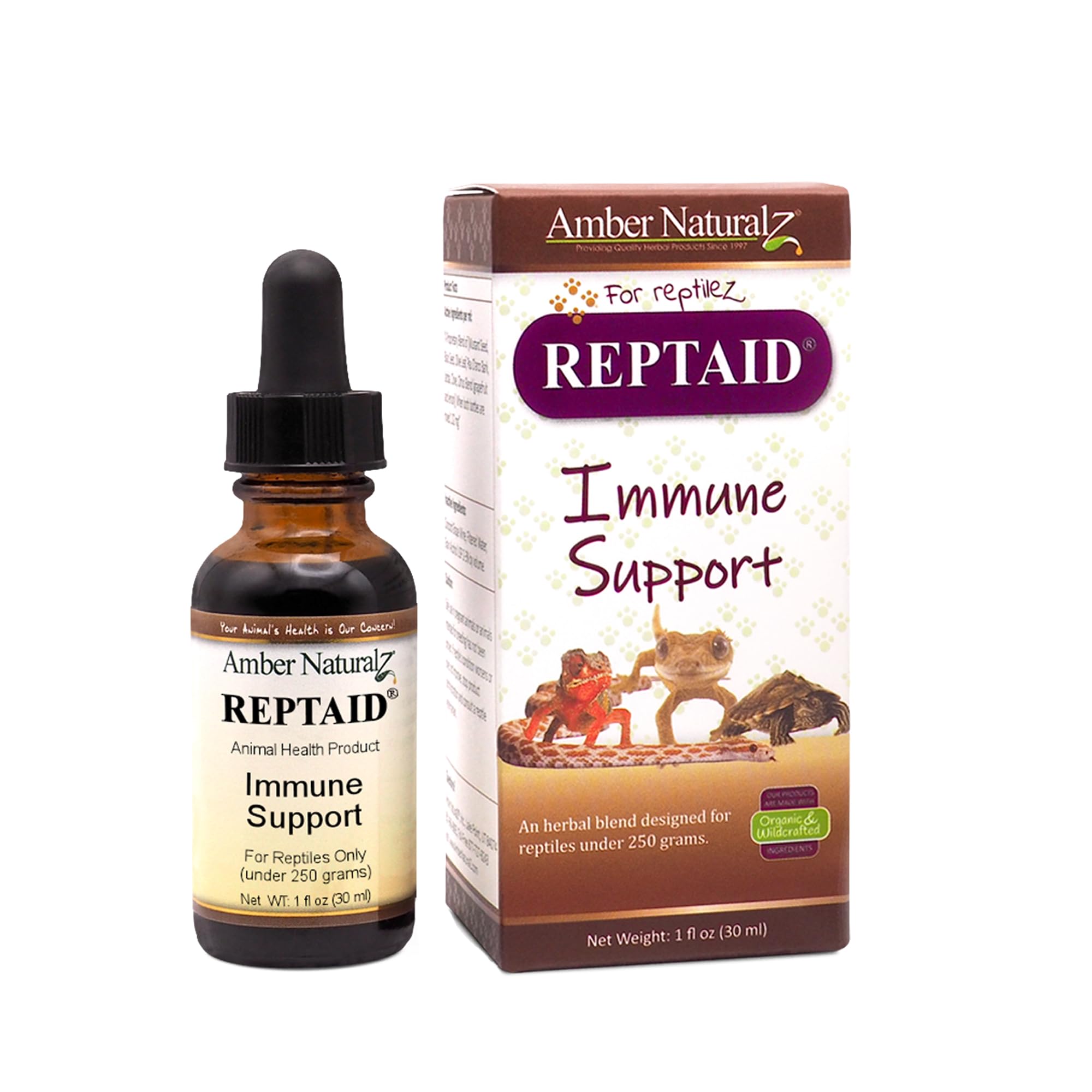AMBER NATURALZ Reptaid, botella-una-onza: posible apoyo a la salud general de reptiles pequeños.