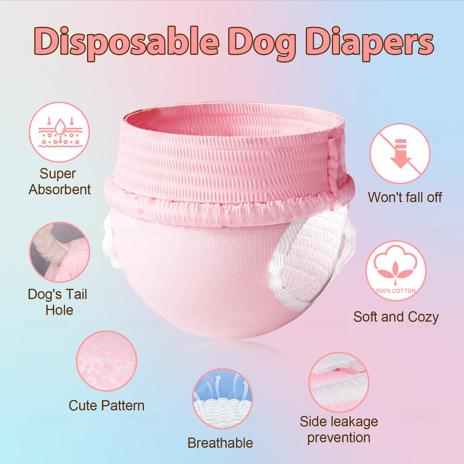 Ambreview pañales para perras con tejido transpirable para comodidad.