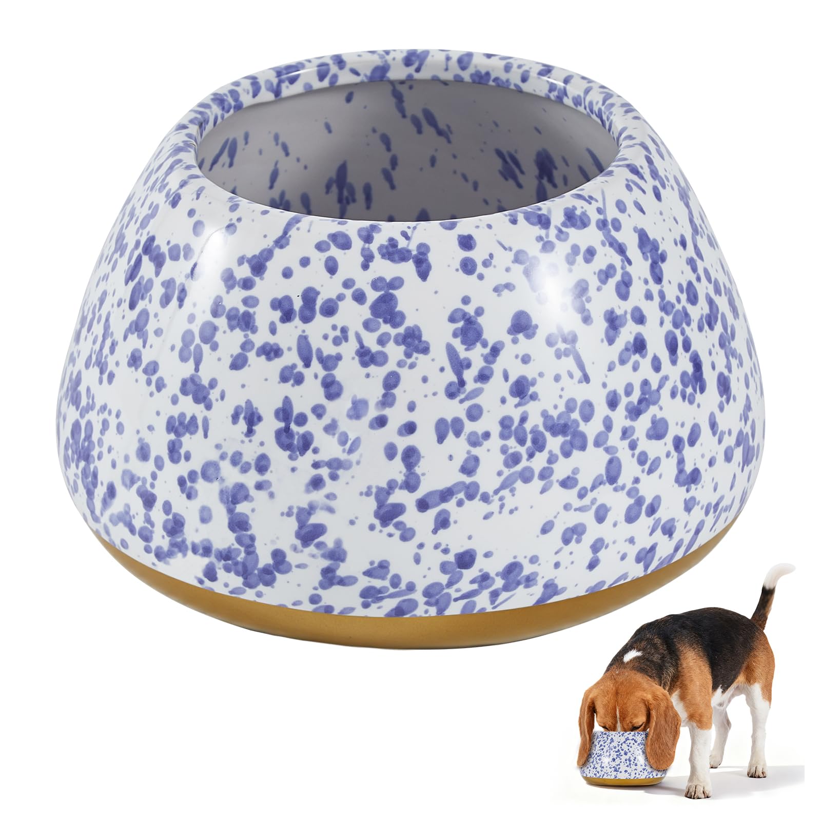 Amcortn cuenco cerámico para perros de orejas largas, diseño que mantiene la comida contenida