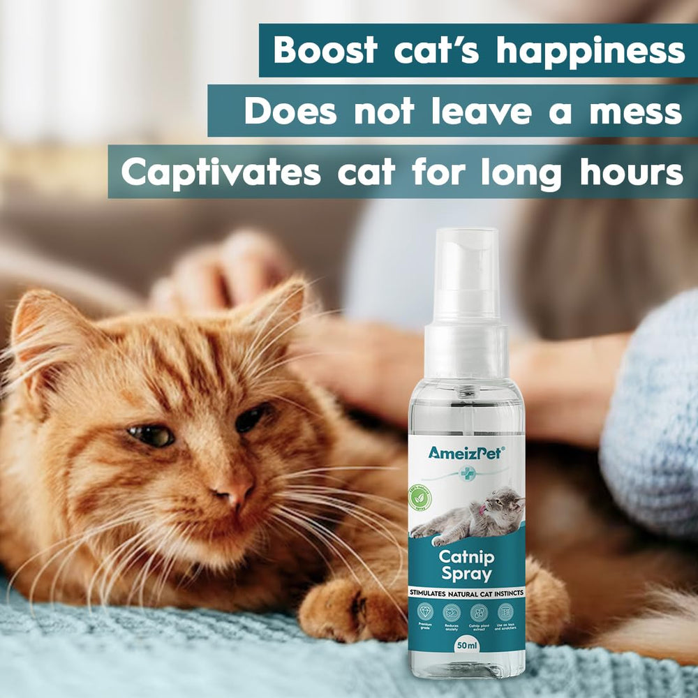 AmeizPet atomizador hierba gatera estimulación sensorial para gatos curiosos.
