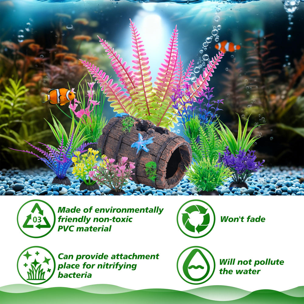 Ameliade planta artificial 6: diseño variado para acuario de 2,5 galones o más