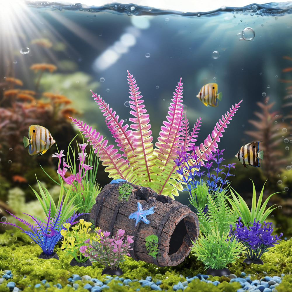 Ameliade planta artificial 7: diversidad visual para un acuario dinámico