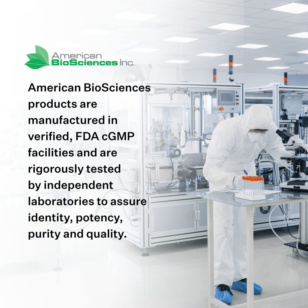 American BioSciences DGP, empaque de 60 tabletas, uso continuo para cuidado articular.