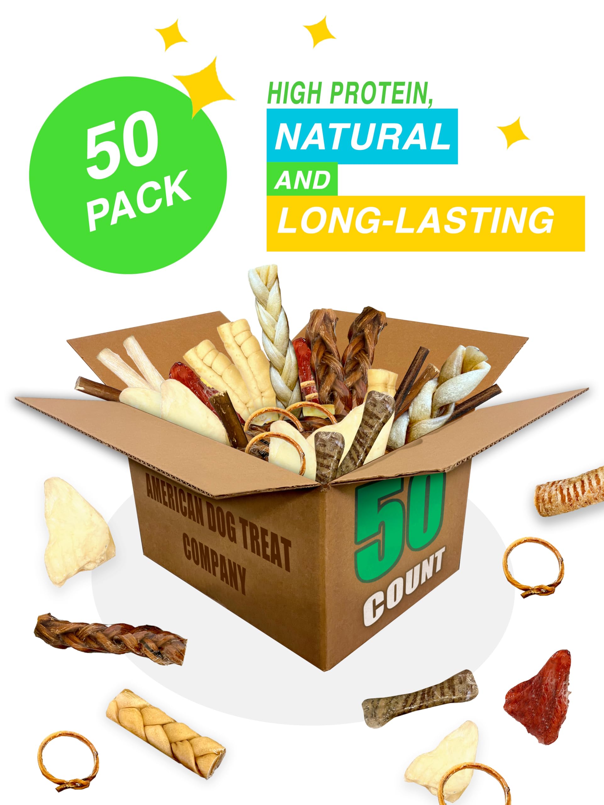 American Dog Treat Company palitos de colageno, snack proteico para perros activos