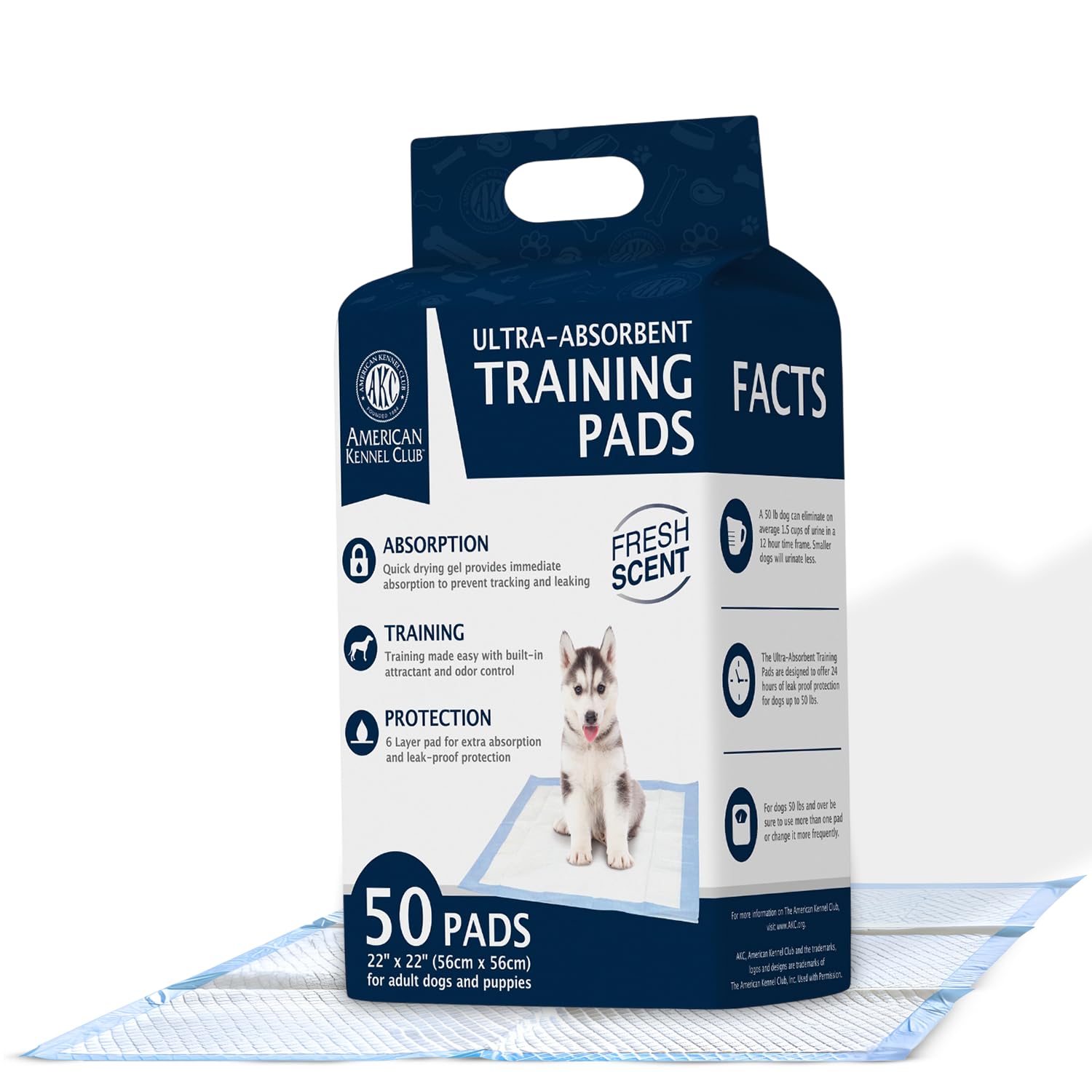 AKC almohadillas 30x26: cobertura amplia para entrenamiento diario