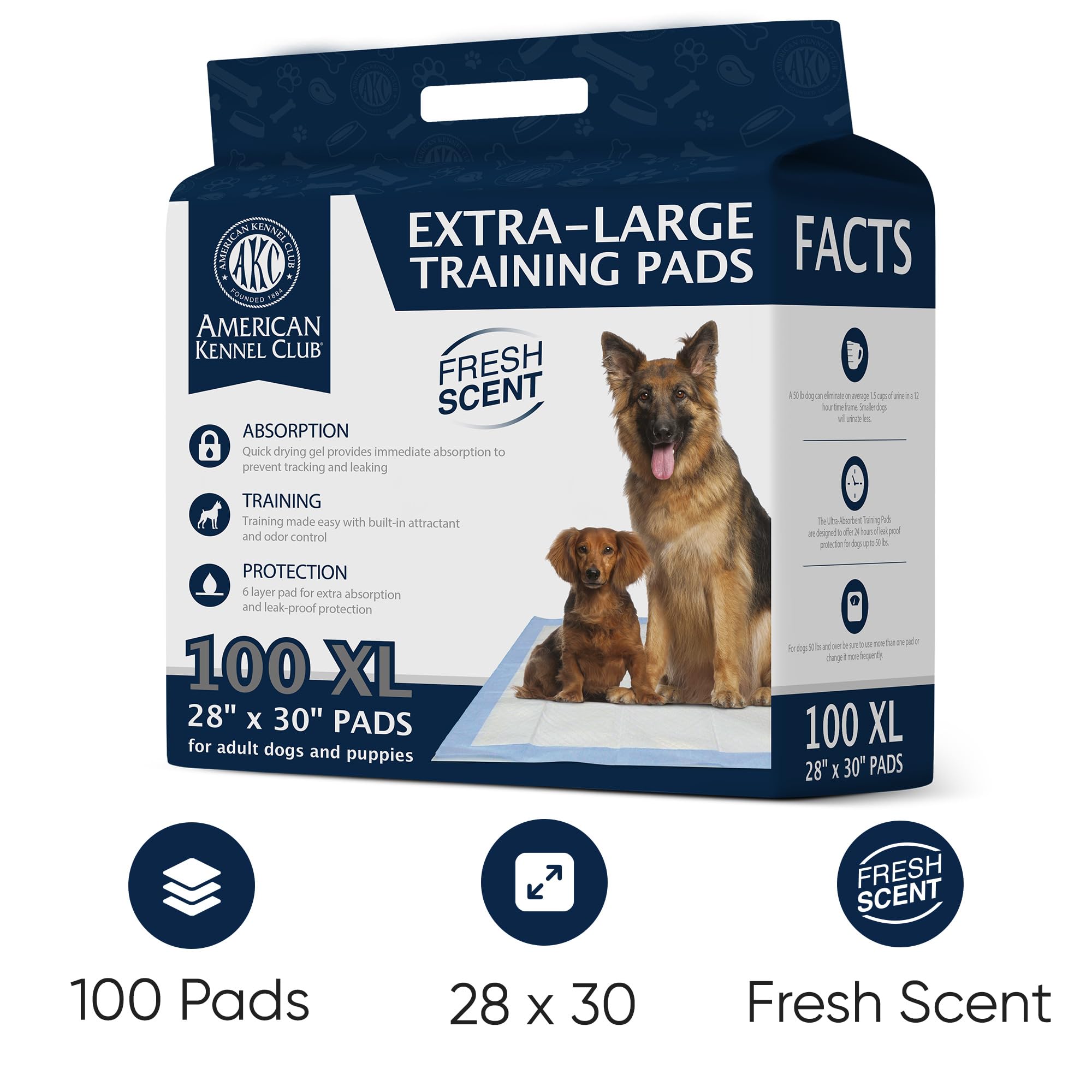 AKC alfombras XXL+ 28x44 para uso prolongado y mayor protección