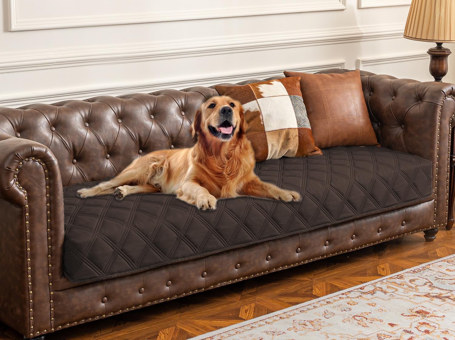 Ameritex cobertor impermeable para cama de perro protege muebles y facilita limpieza.