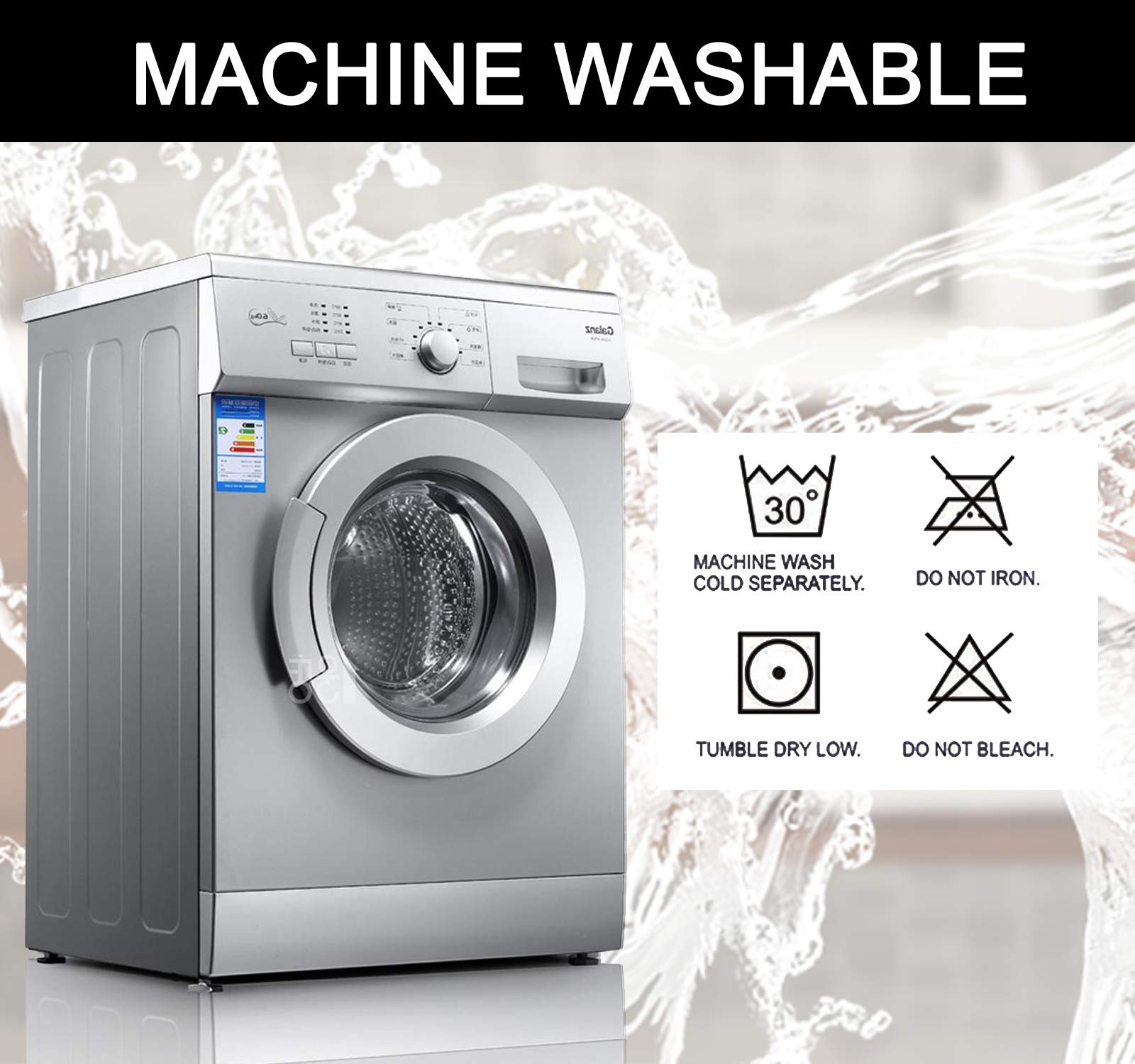 Ameritex lave-linge compatible, nettoyage rapide.