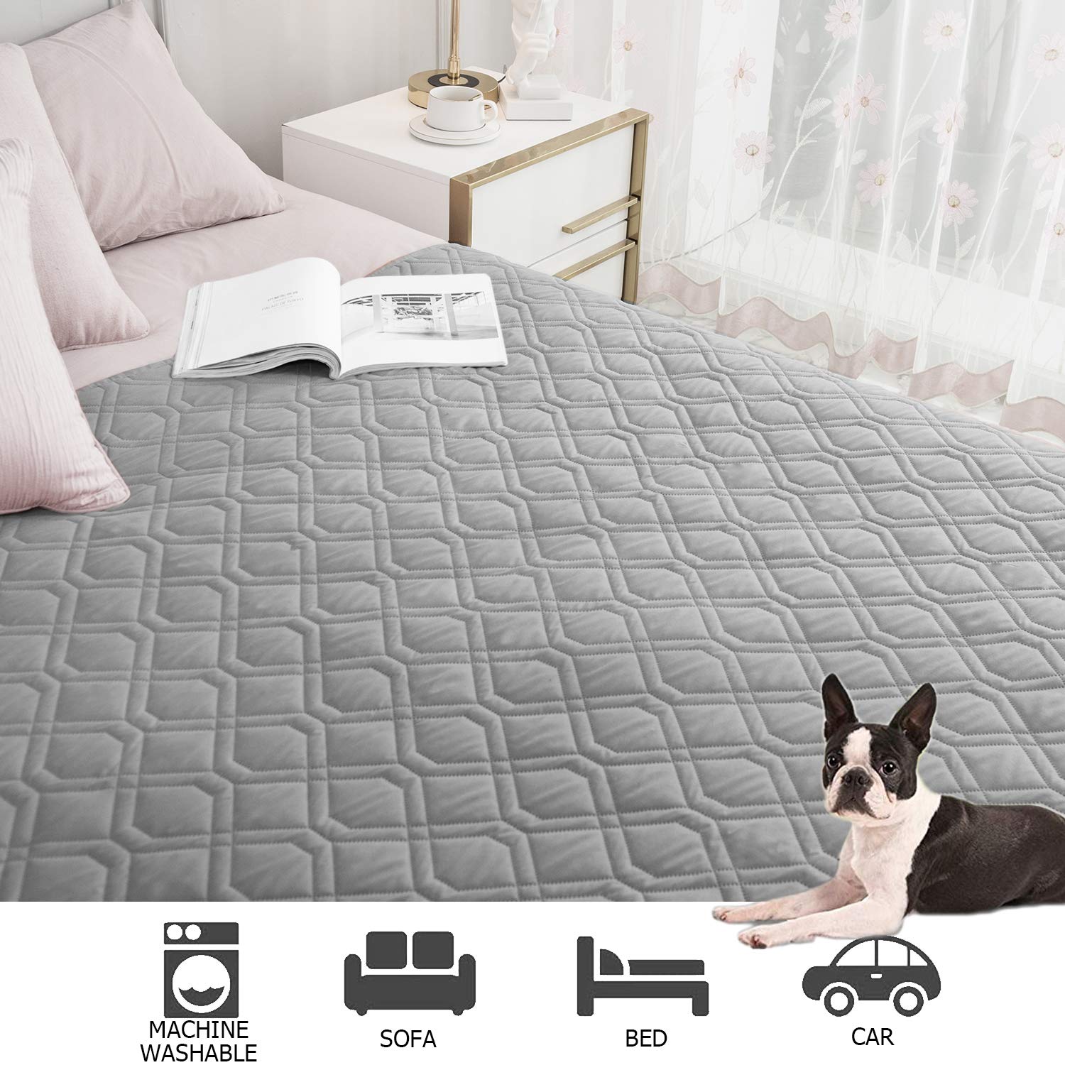 Funda impermeable para cama de mascota, ideal para dormir.